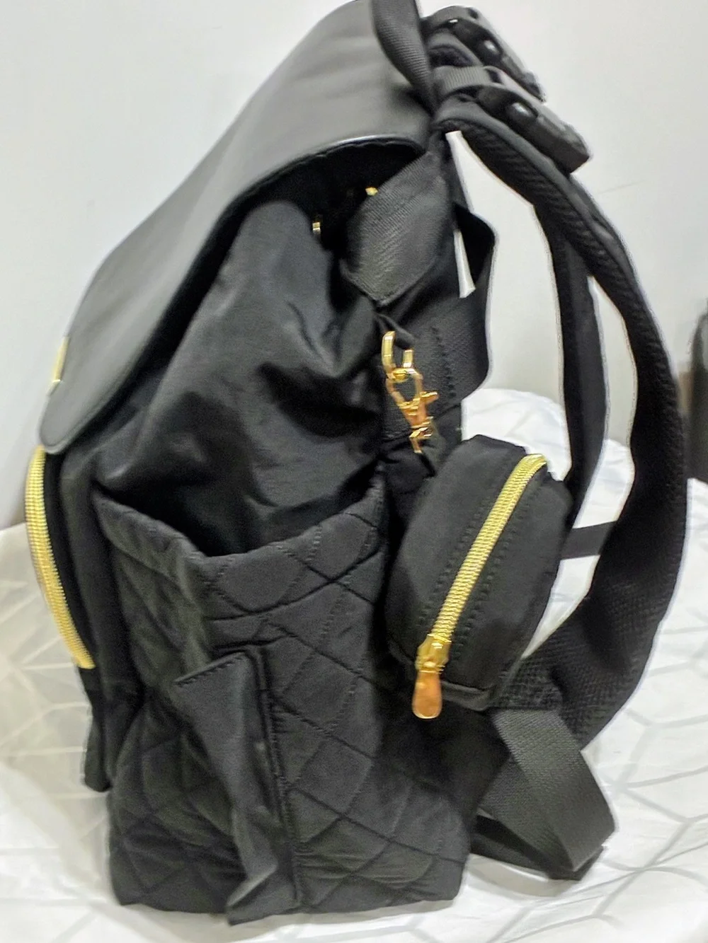 Casirena  cool quilted black diaper bag never been used NWOT